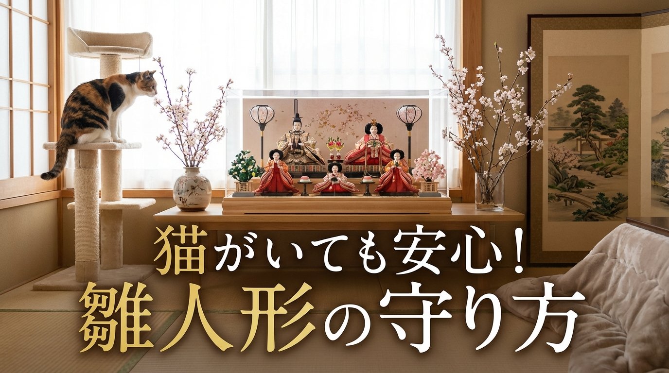 猫と暮らす家の雛人形。いたずら・誤飲を防ぐ「完全防備」な飾り方